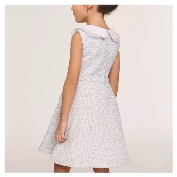 Janie And Jack 2pc Sky Blue Tweed Collared Dress Size 12-18 Months - Picture 4 of 12